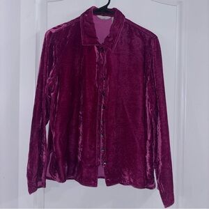 Velvet Button-Up Shirt